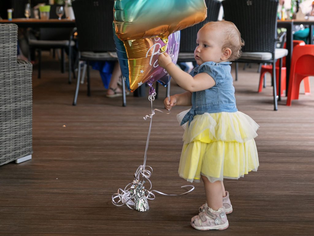 baby on birthday party