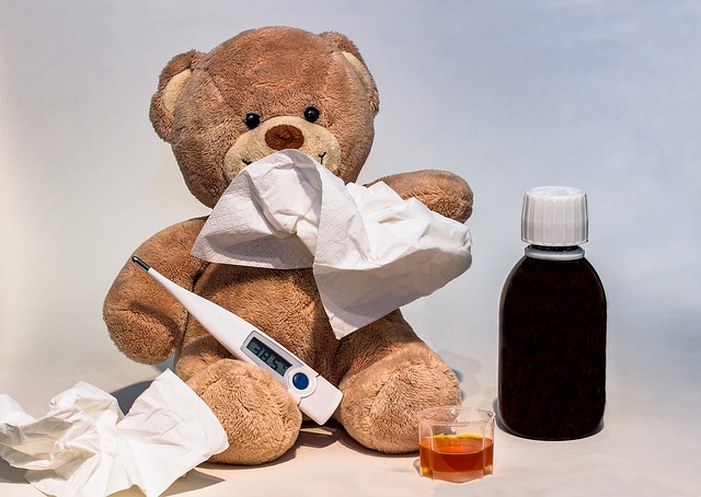 teddy bear with thermometer