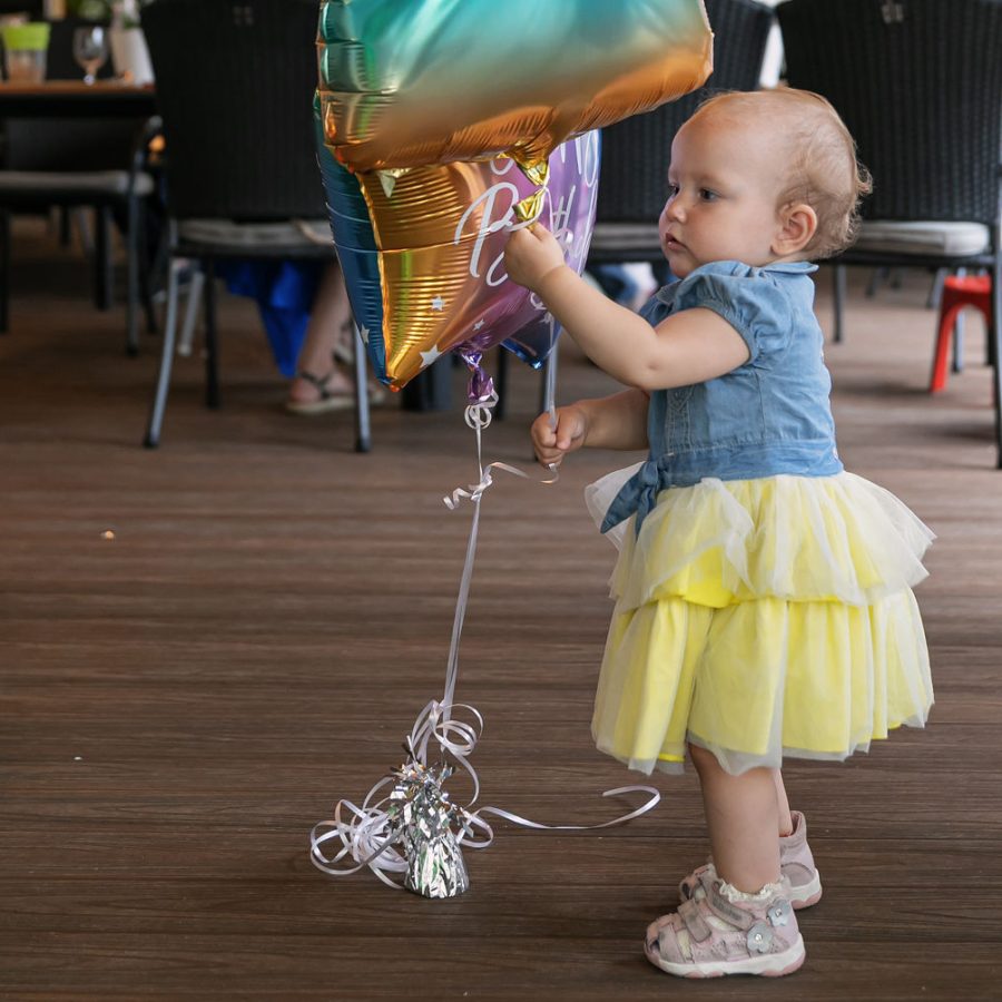 baby on birthday party